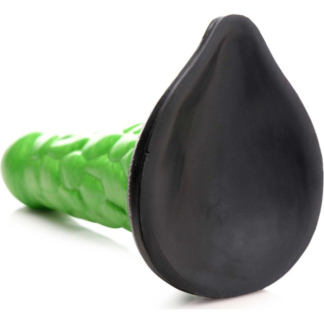 Зеленый фантазийный фаллоимитатор Reptile Thick Scaly Silicone Dildo - 19,1 см - Creature Cocks. Фотография 3.