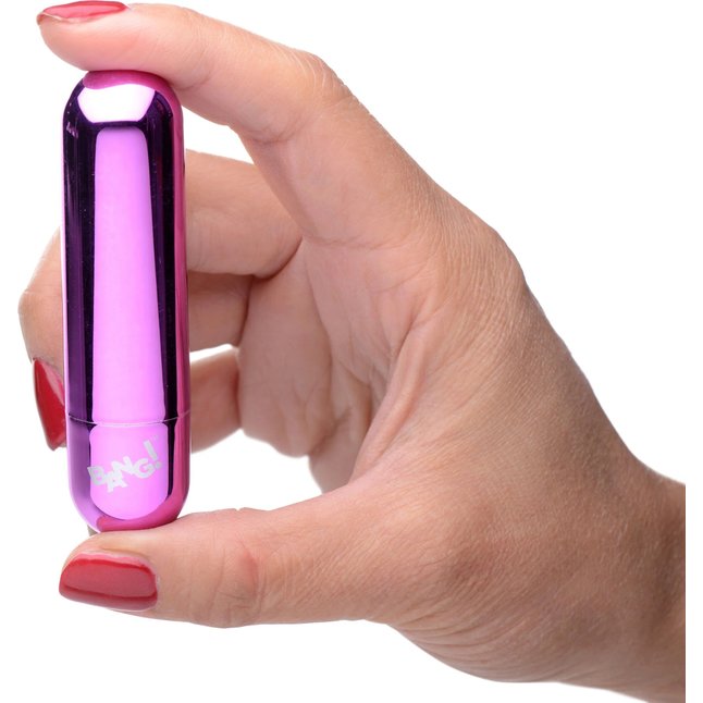 Лиловая вибропуля 10X Rechargeable Vibrating Metallic Bullet - Bang!. Фотография 4.