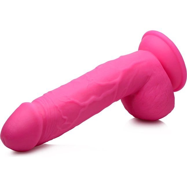 Розовый фаллоимитатор на присоске 8.25 Dildo with Balls - 22,8 см - Pop Peckers. Фотография 3.