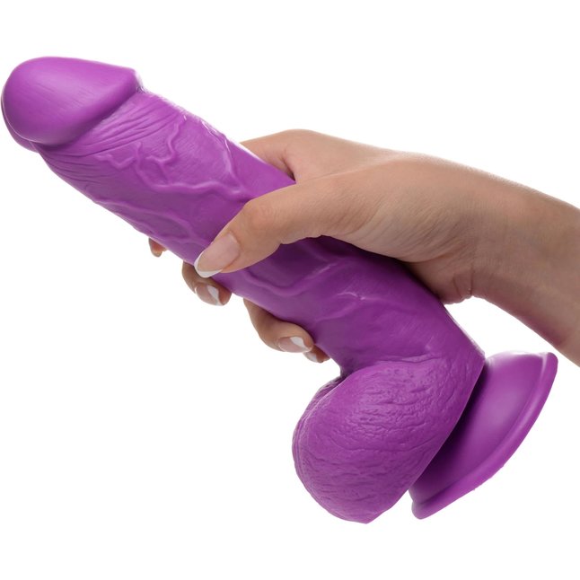 Фиолетовый фаллоимитатор на присоске 8.25 Dildo with Balls - 22,8 см - Pop Peckers. Фотография 2.