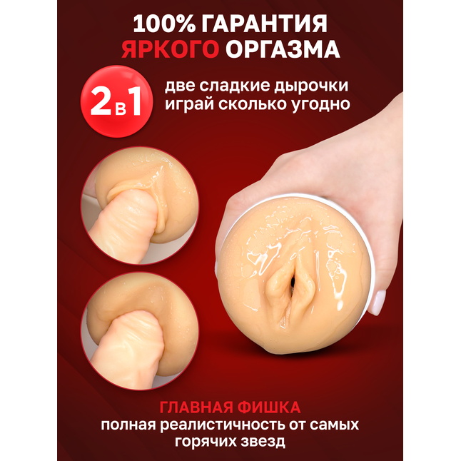 Двусторонний мастурбатор Lola Taylor - 22 см. Фотография 3.