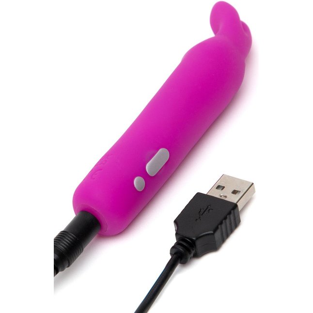 Лиловая вибропуля с ушками Rechargeable Rabbit Ears Bullet Vibrator. Фотография 4.