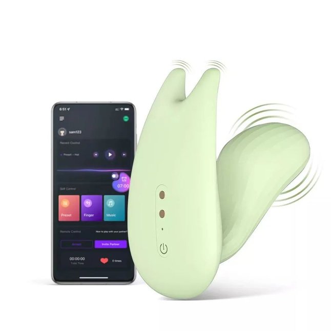 Зеленый вибратор Magic Motion Umi - 9,5 см