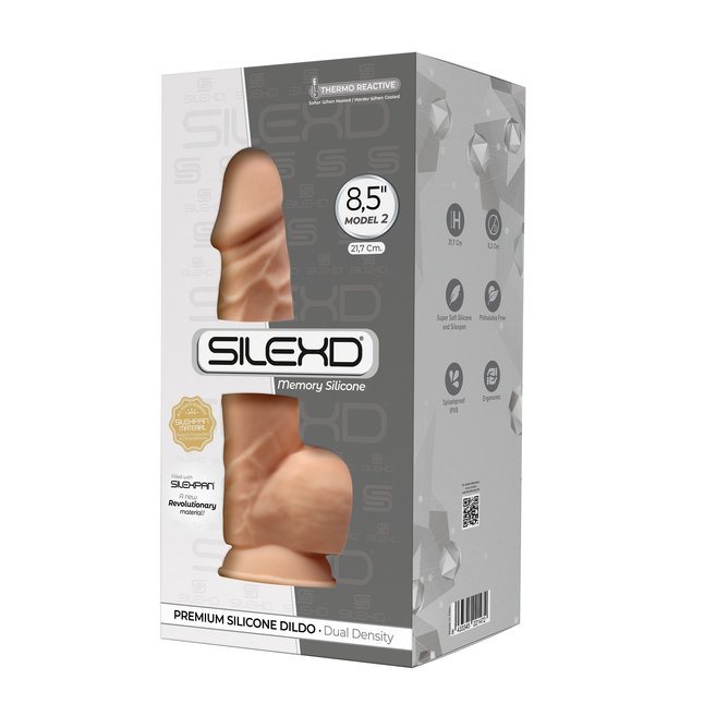Телесный фаллоимитатор Model 2 - 21,7 см - SILEXD. Фотография 2.