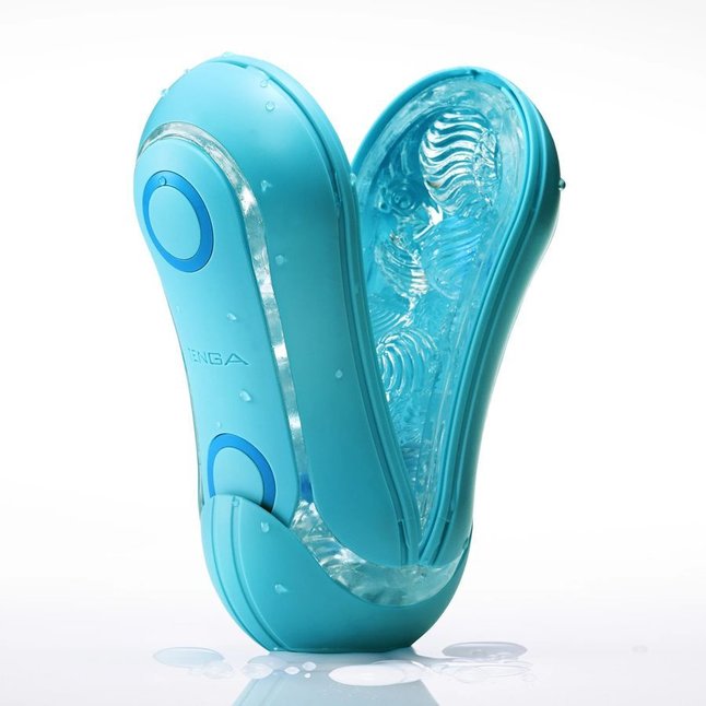 Голубой мастурбатор Tenga Flip ORB Ocean - FLIP Series. Фотография 3.