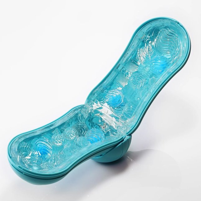 Голубой мастурбатор Tenga Flip ORB Ocean - FLIP Series. Фотография 4.