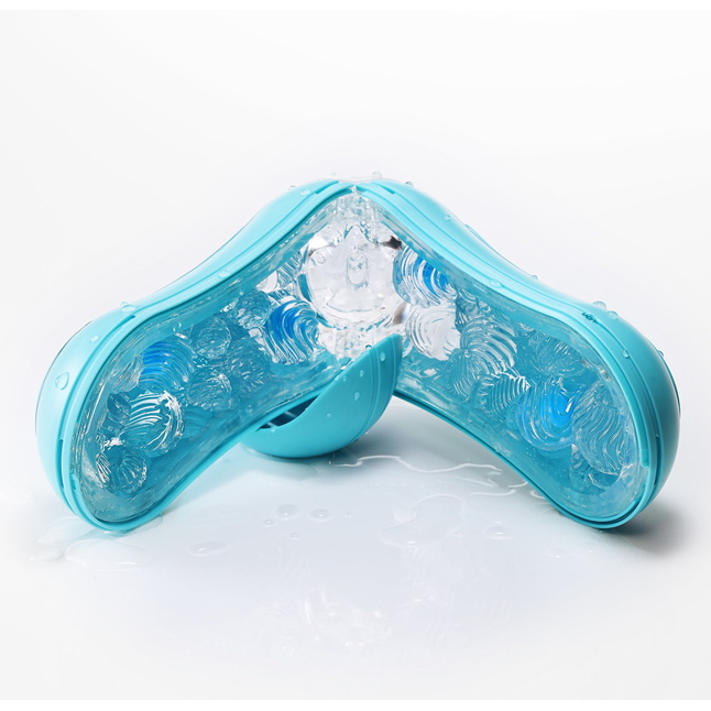 Голубой мастурбатор Tenga Flip ORB Ocean - FLIP Series. Фотография 6.