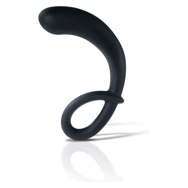 Черный массажер простаты Curving Curt - 13 см