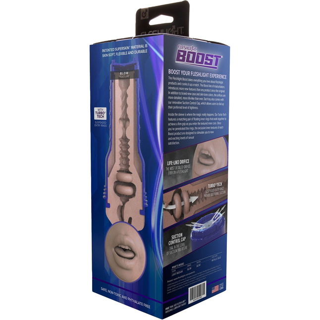 Телесный мастурбатор-рот Fleshlight Boost Blow. Фотография 6.