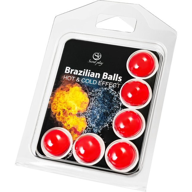 Набор из 6 шариков с массажным маслом Brazilian Balls с охлаждающим и разогревающим эффектом. Фотография 2.