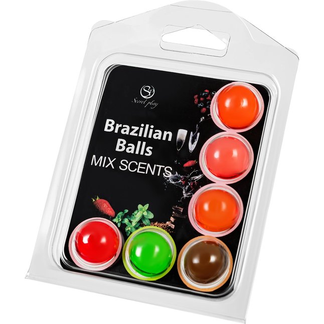 Набор из 6 шариков с ароматизированными массажными маслами Brazilian Balls. Фотография 2.