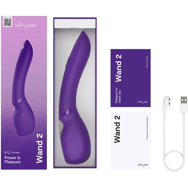 Фиолетовый жезловый вибратор We-Vibe Wand 2 - 27,3 см. Фотография 6.