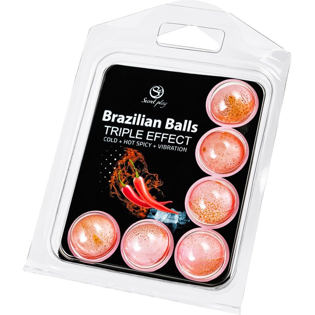 Набор из 6 шариков с массажным маслом Brazilian Balls с тройным эффектом. Фотография 2.