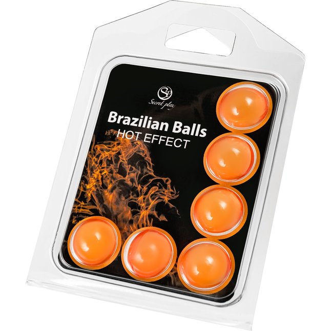 Набор из 6 шариков с массажным маслом Brazilian Balls с разогревающим эффектом. Фотография 2.