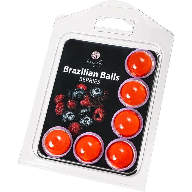 Набор из 6 шариков с массажным маслом Brazilian Balls с ароматом ягод. Фотография 2.