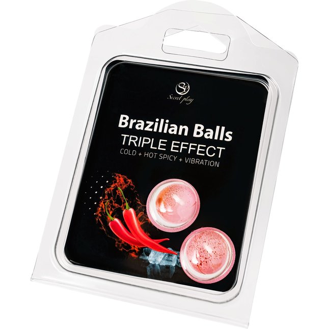 Набор из 2 шариков с массажным маслом Brazilian Balls с тройным эффектом. Фотография 2.