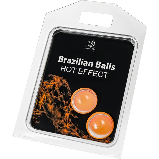 Набор из 2 шариков с массажным маслом Brazilian Balls с разогревающим эффектом. Фотография 2.