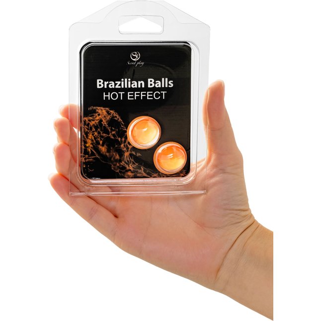 Набор из 2 шариков с массажным маслом Brazilian Balls с разогревающим эффектом. Фотография 4.