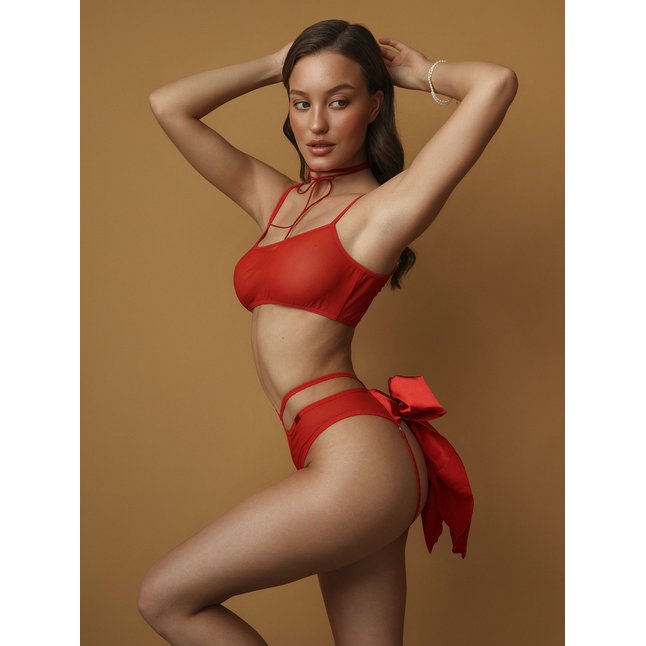 Красные трусики с большим атласным бантом сзади - Easy to love. Фотография 4.