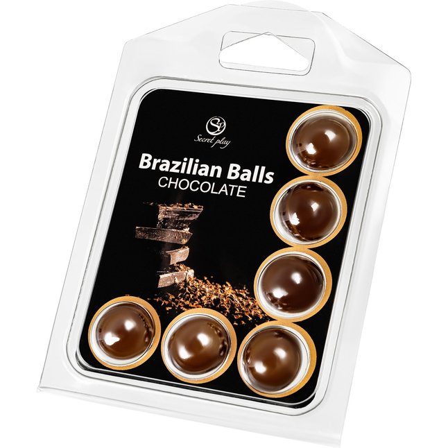 Набор из 6 шариков с массажным маслом Brazilian Balls с ароматом шоколада. Фотография 2.