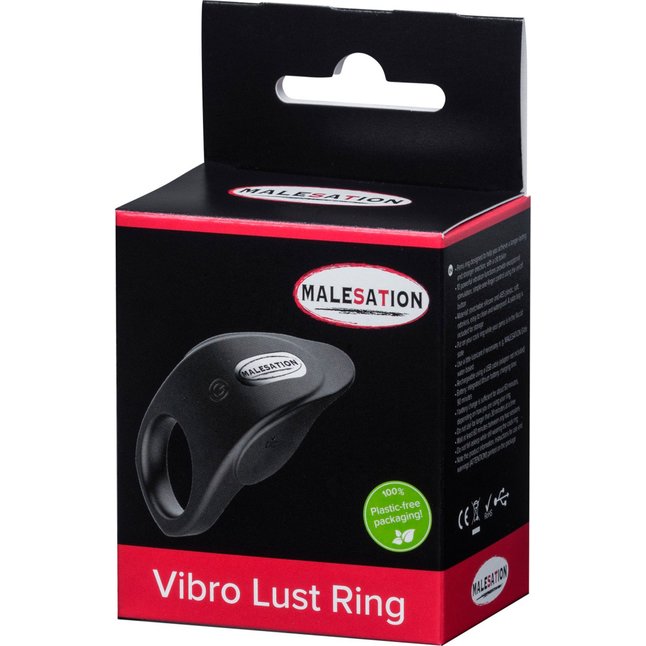 Черное эрекционное виброкольцо Vibro Lust Ring. Фотография 4.