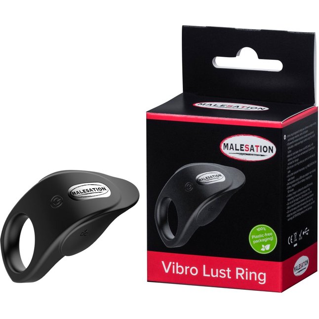 Черное эрекционное виброкольцо Vibro Lust Ring. Фотография 5.