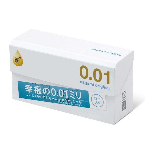 Увлажнённые презервативы Sagami Original 0.01 Extra Lub - 12 шт