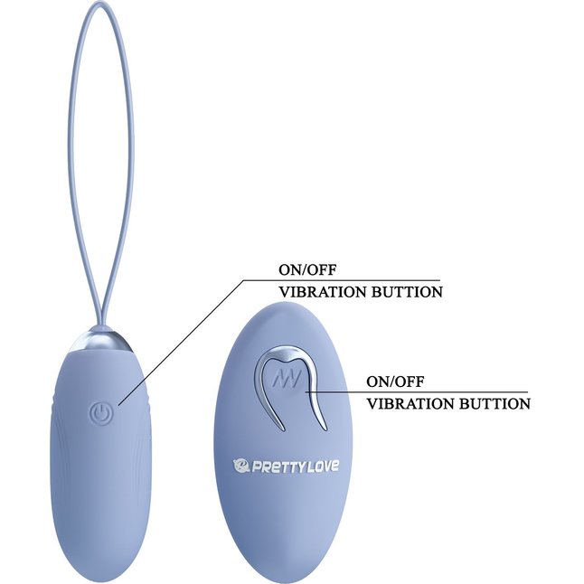 Голубое виброяйцо Jenny с пультом ДУ - Pretty Love. Фотография 6.