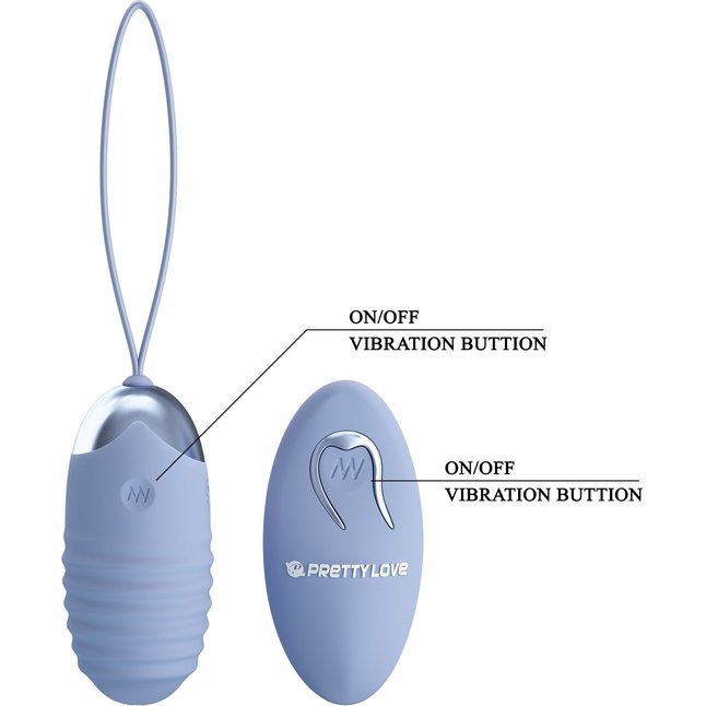 Голубое виброяйцо Jessica с пультом ДУ - Pretty Love. Фотография 6.