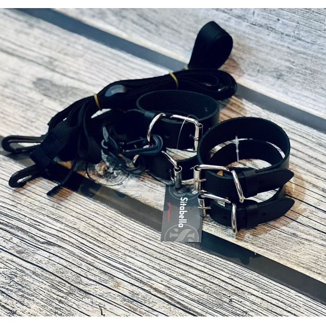 Черный комплект для растяжки на кровати «Новичок» - BDSM accessories. Фотография 2.