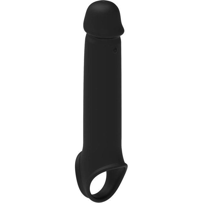 Черная насадка-удлинитель с вибрацией Vibrating Extender With Remote - Ramrod. Фотография 4.