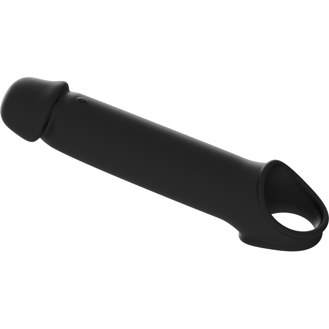 Черная насадка-удлинитель с вибрацией Vibrating Extender With Remote - Ramrod. Фотография 6.