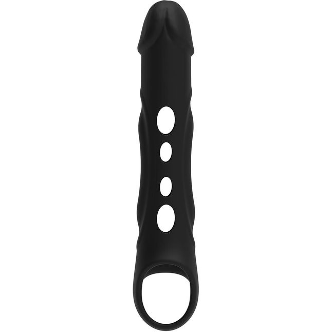 Черная насадка-удлинитель Vibrating Extender With Remote с вибрацией - Ramrod. Фотография 2.