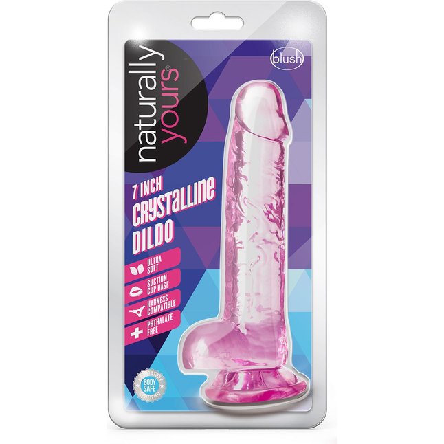 Розовый фаллоимитатор 7 Inch Crystalline Dildo - 17,7 см - Naturally Yours. Фотография 2.