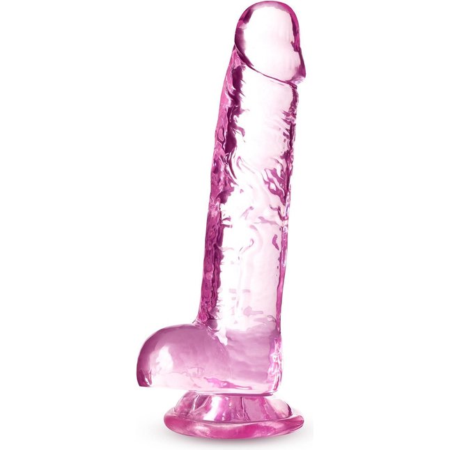 Розовый фаллоимитатор 7 Inch Crystalline Dildo - 17,7 см - Naturally Yours