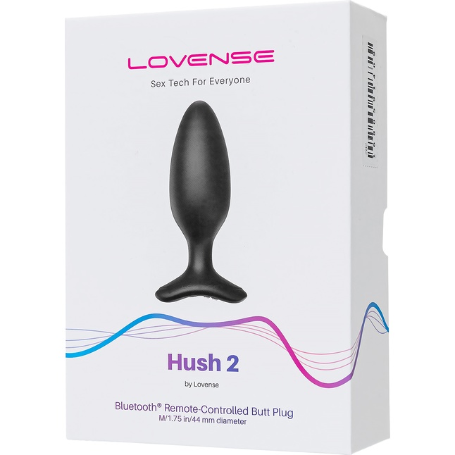 Черная анальная втулка LOVENSE Hush 2 (M) - 13,5 см. Фотография 2.