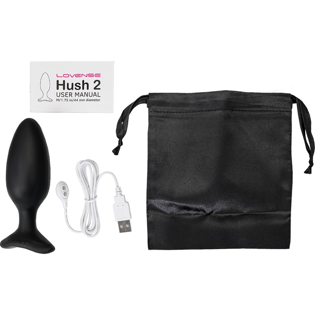 Черная анальная втулка LOVENSE Hush 2 (M) - 13,5 см. Фотография 6.