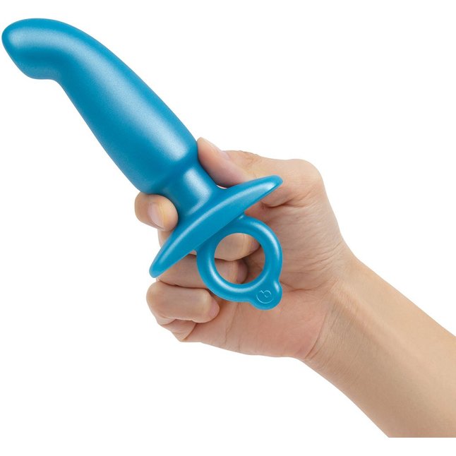 Голубая анальная пробка для массажа простаты Hither Silicone Prostate Plug - 14,3 см. Фотография 4.