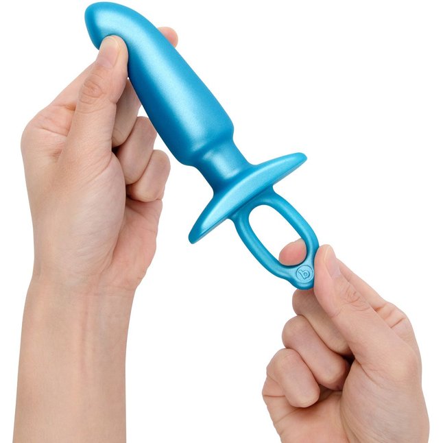 Голубая анальная пробка для массажа простаты Hither Silicone Prostate Plug - 14,3 см. Фотография 5.