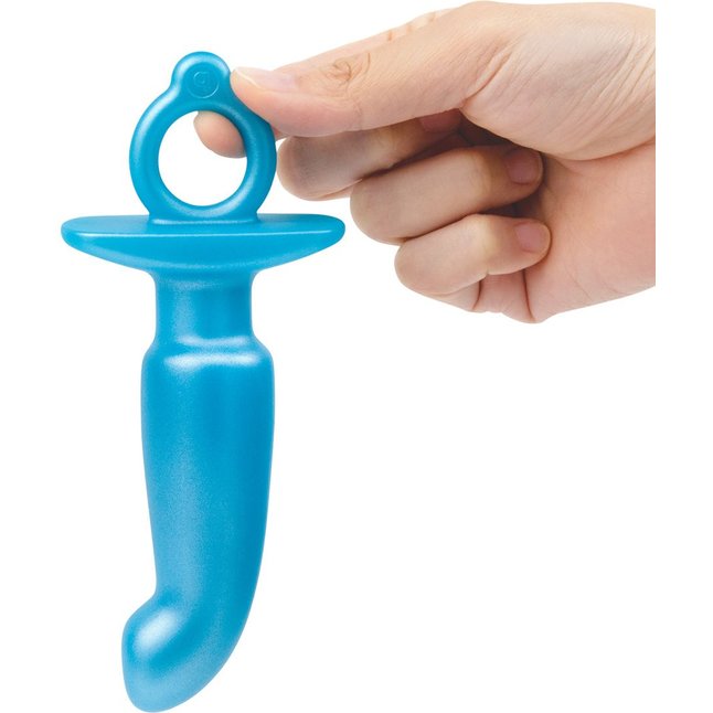 Голубая анальная пробка для массажа простаты Hither Silicone Prostate Plug - 14,3 см. Фотография 6.