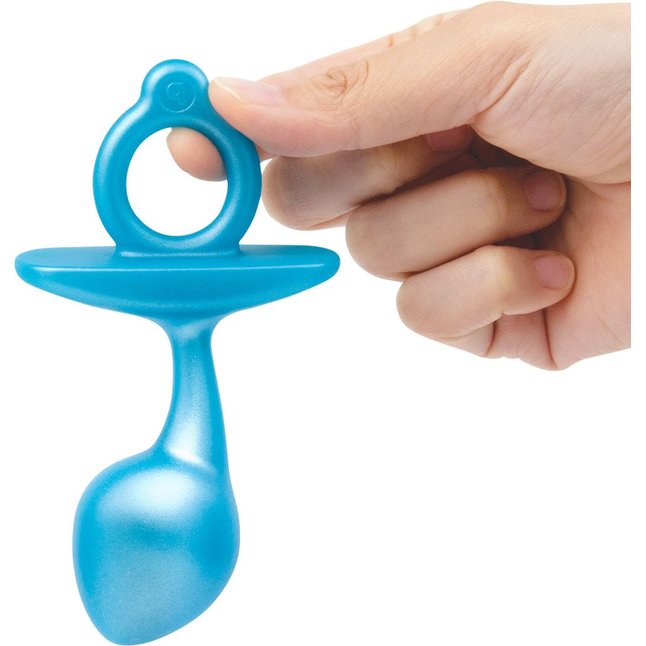 Голубая анальная пробка для массажа простаты Bulb Silicone Prostate Plug - 10,7 см. Фотография 6.