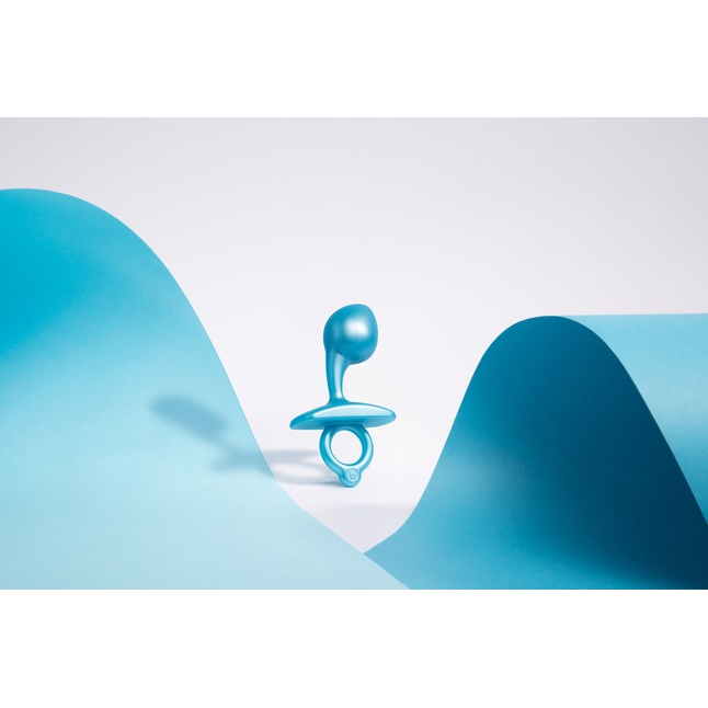 Голубая анальная пробка для массажа простаты Bulb Silicone Prostate Plug - 10,7 см. Фотография 7.