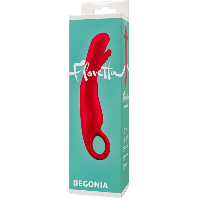 Малиновый стимулятор с двигающимся язычком Begonia - 18,5 см - Flovetta. Фотография 2.