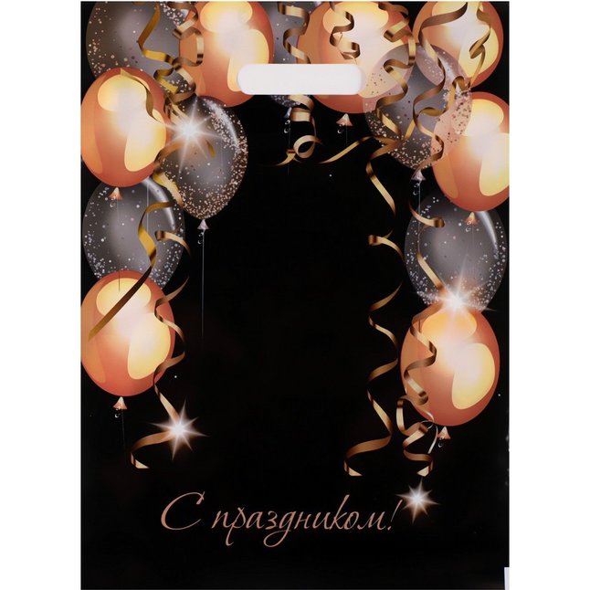 Пакет с вырубной ручкой и принтом в виде шариков (30х40 см)