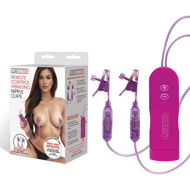 Многоскоскоростные виброзажимы для сосков Remote Control Vibrating Nipple Clips. Фотография 4.