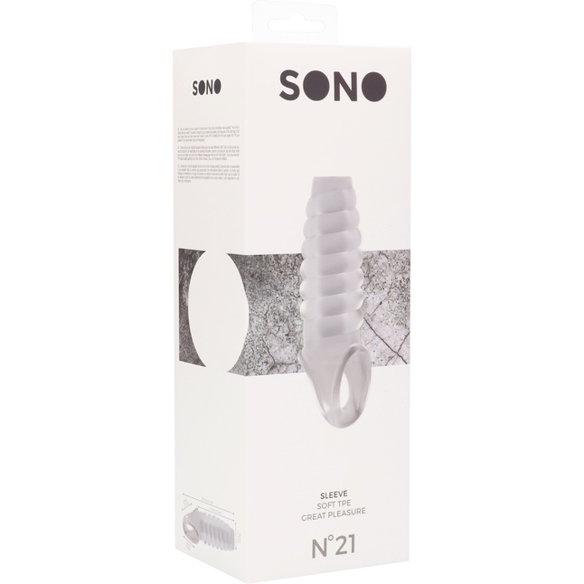 Прозрачная насадка на пенис SONO №21 с открытой головкой - Sono. Фотография 8.