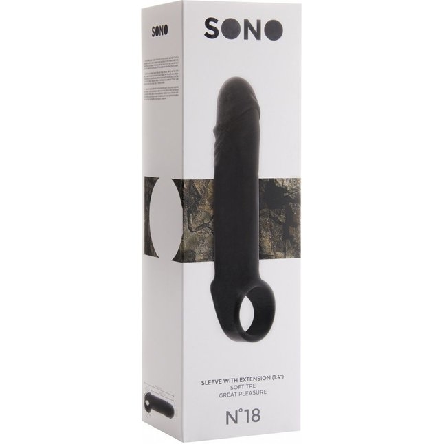 Чёрная насадка на пенис SONO №18 - Sono. Фотография 2.