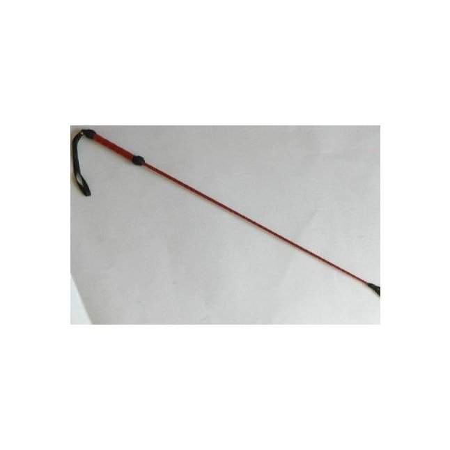Короткий красный плетеный стек с наконечником-ладошкой - 70 см. Фотография 3.