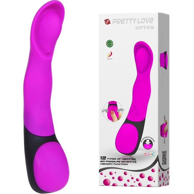 Водонепронецаемый фиолетовый вибромассажёр с технологией Air Pressure - 21 см - Pretty Love