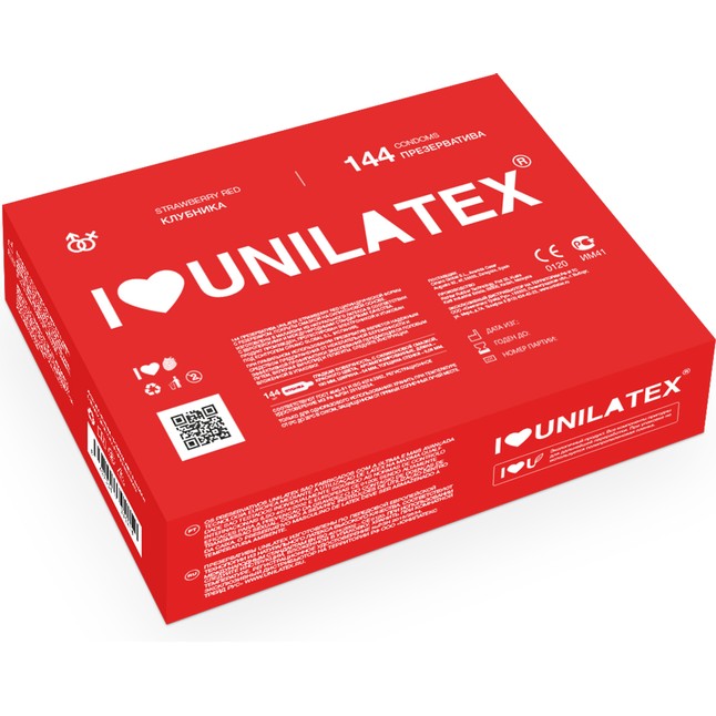 Презервативы Unilatex Strawberry с клубничным ароматом - 144 шт